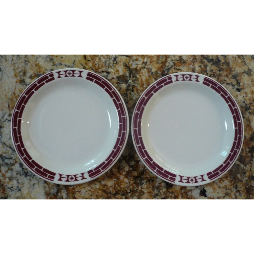 1970's 2 Hoffman House 5 1/2" Plates Buffalo China Wisconsin Illinois Michigan